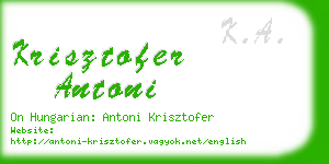 krisztofer antoni business card